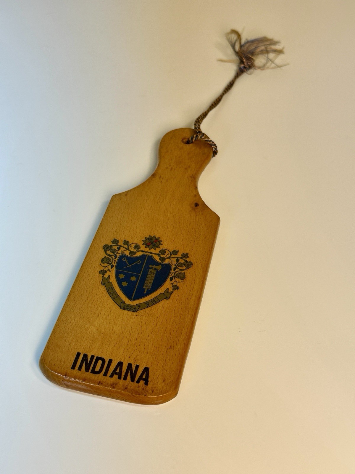 Vintage Chi Phi Indiana University Fraternity Wooden Paddle Greek 1960 Dad\'s Day