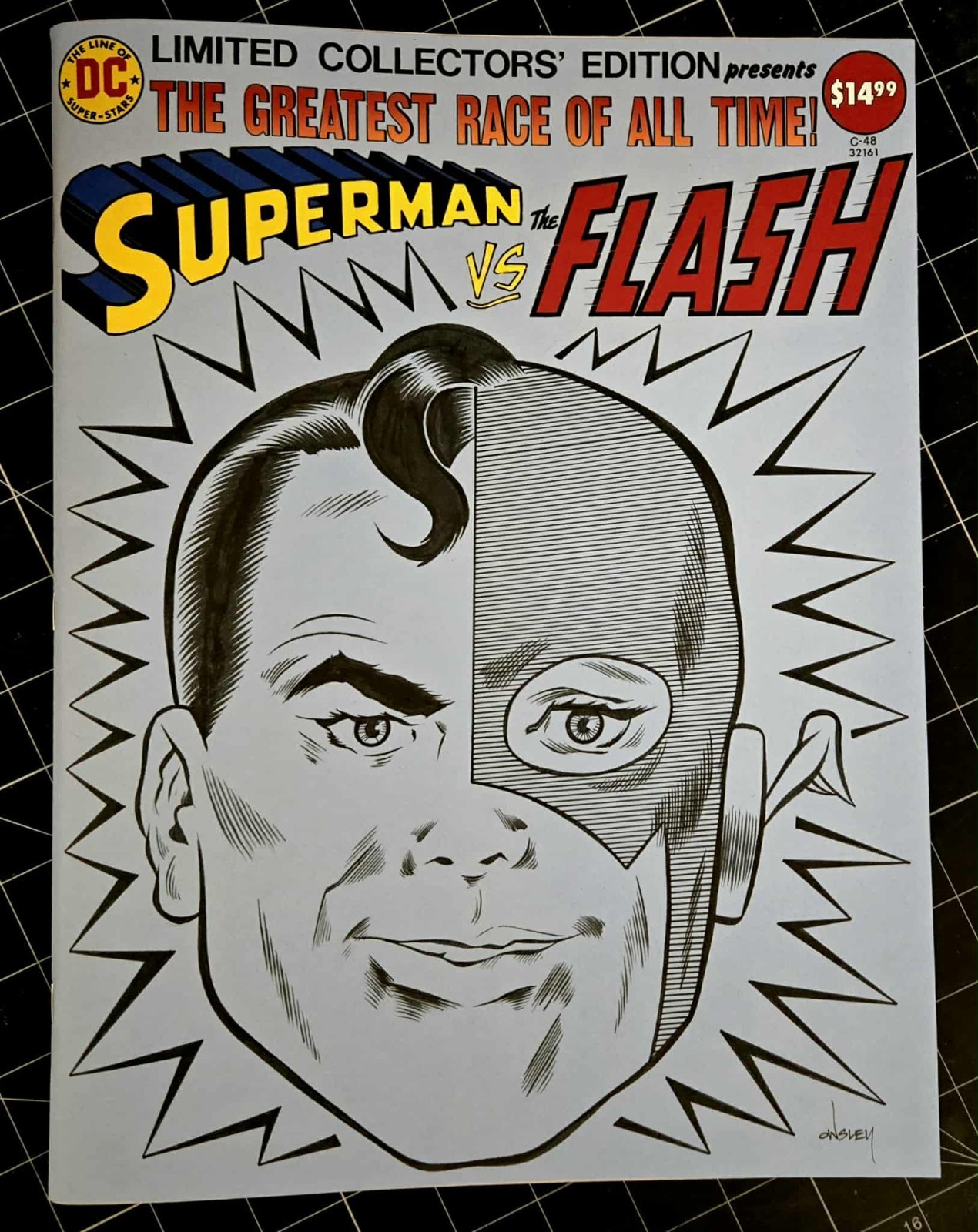 SUPERMAN vs FLASH ORIGINAL ART SKETCH COVER TREASURY-SIZE By PATRICK OWSLEY SUPERMAN vs FLASH ORIGINAL ART SKETCH COVER TREASURY-SIZE By PATRICK OWSLEY