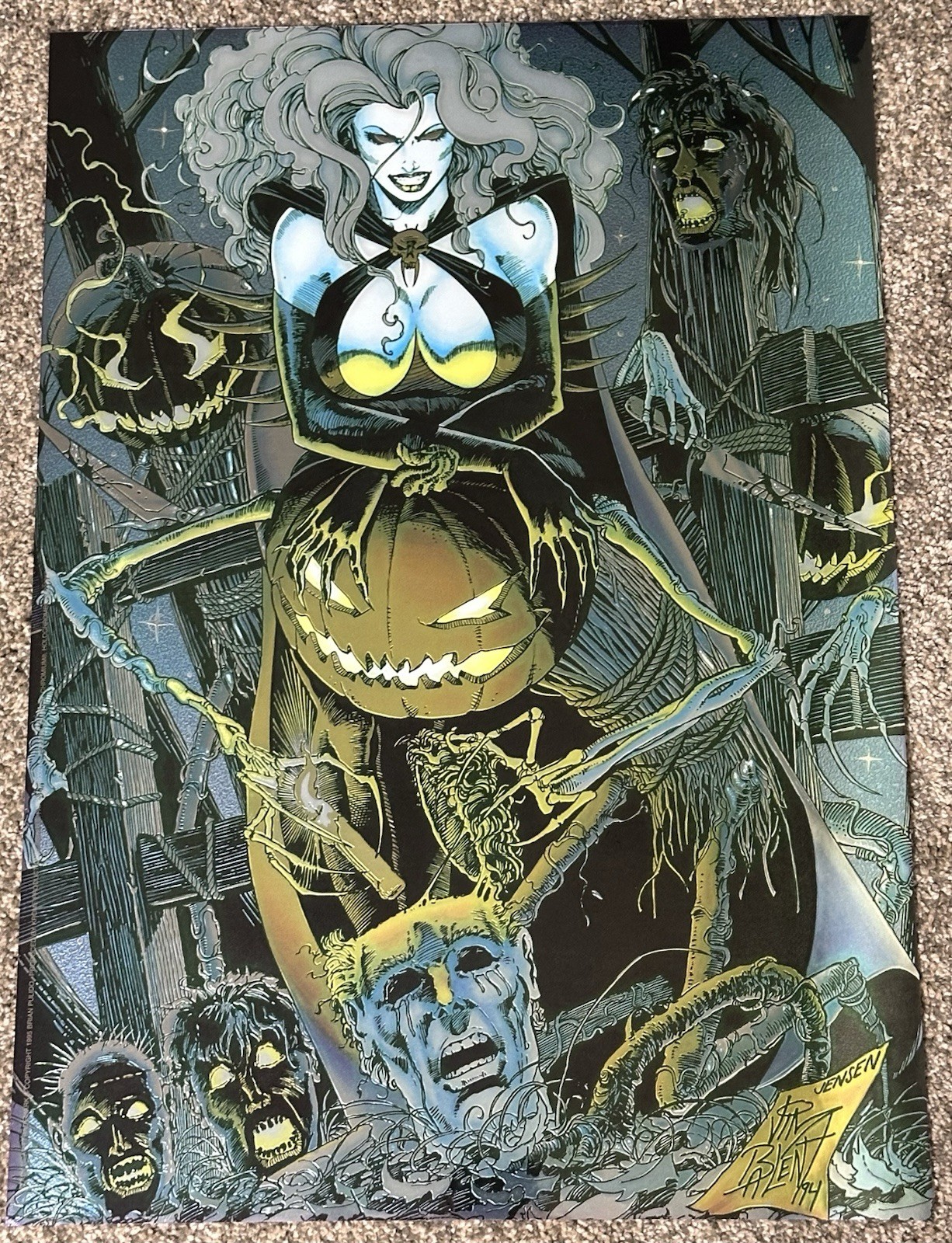 Lady Death 1994 / 1995 Jim Balent Chromium Hologram Poster Krome Chaos Comics