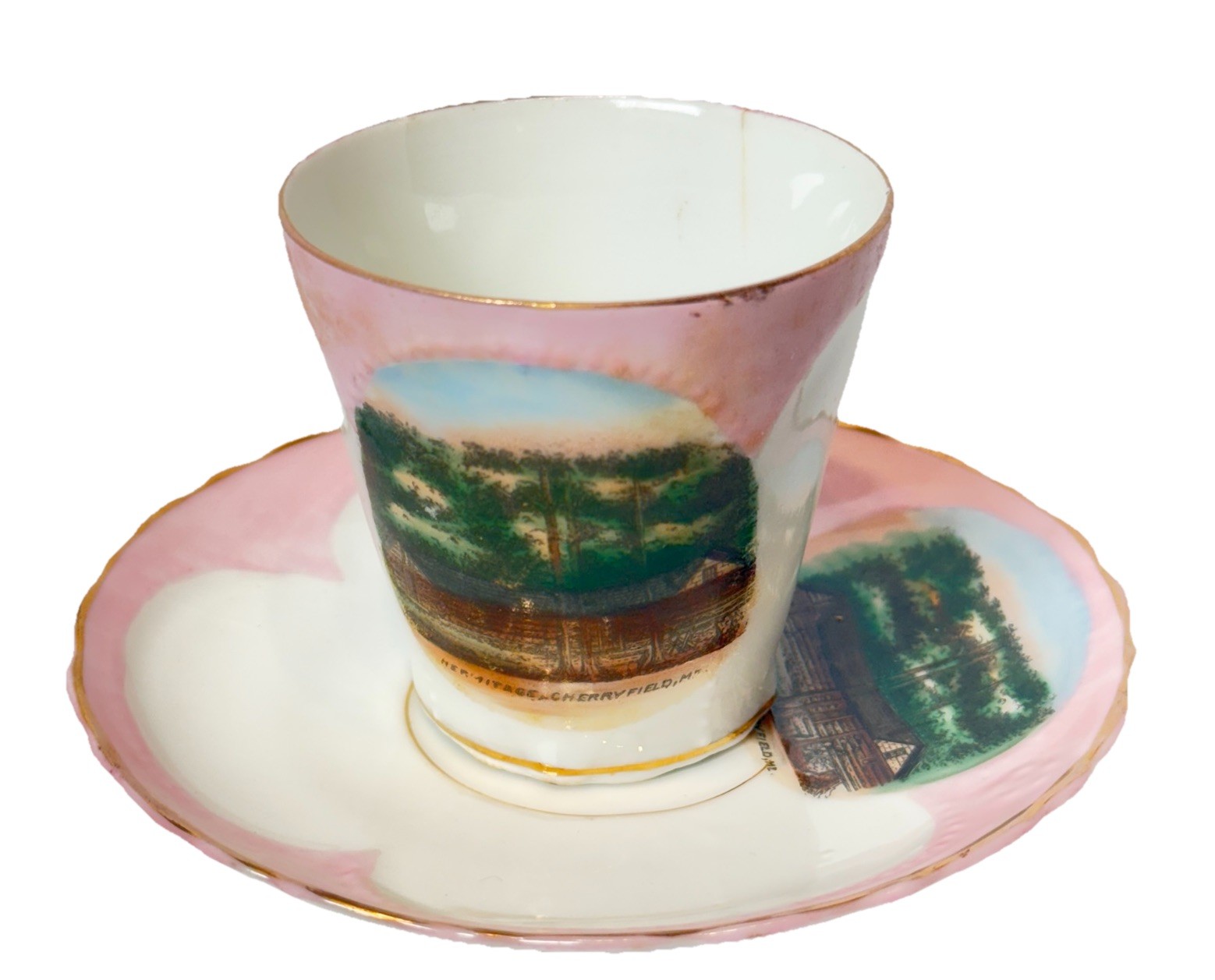 CHERRYFIELD MAINE ME Antique HERMITAGE Souvenir TRINKET TEA CUP CHERRYFIELD MAINE ME Antique HERMITAGE Souvenir TRINKET TEA CUP