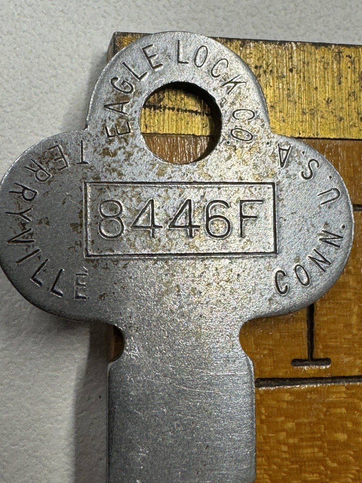 🌿 🗝️ Vintage Old Antique Eagle Lock Co # 8446F Luggage Suitcase Baggage Key 🌿 🗝️ Vintage Old Antique Eagle Lock Co # 8446F Luggage Suitcase Baggage Key