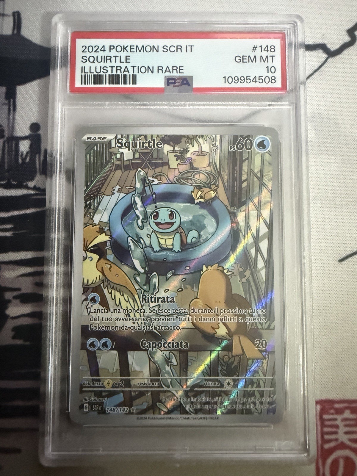 PSA 10 Squirtle 148/142 ITA Illustration Rare Set SCR Pokemon 2024