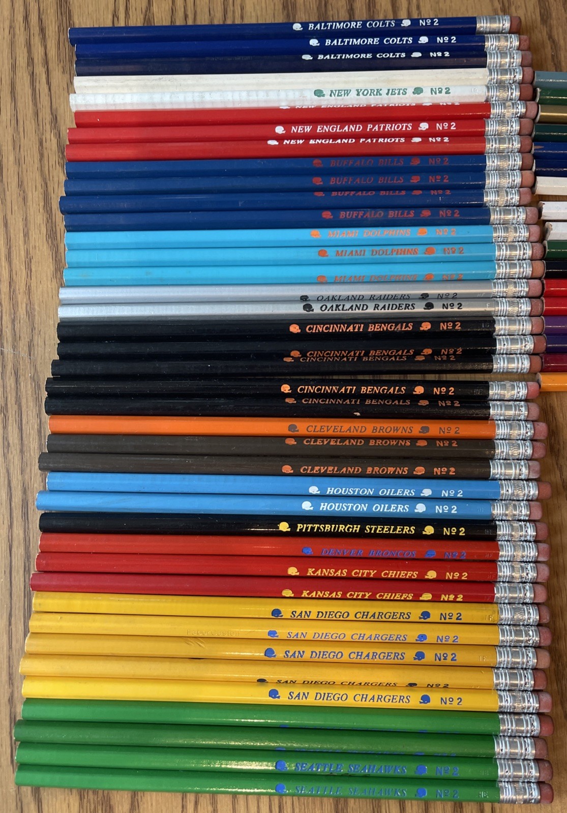 Vintage NFL Team Pencils Lot Of 57 Vintage NFL Team Pencils Lot Of 57