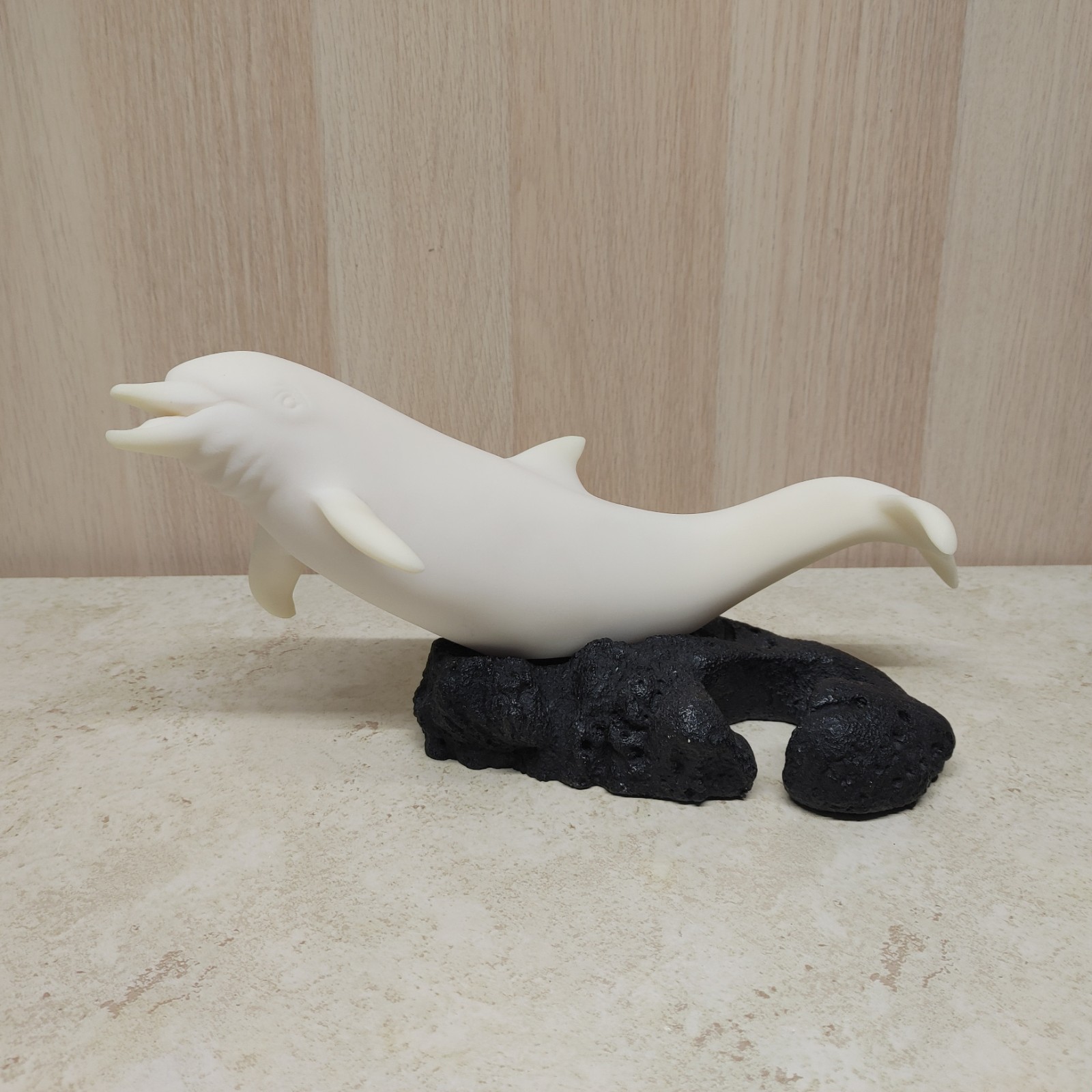 Vintage Dolphin Sculpture Figurine Coralei Cultured Coral USA Made 12.75\ Vintage Dolphin Sculpture Figurine Coralei Cultured Coral USA Made 12.75\