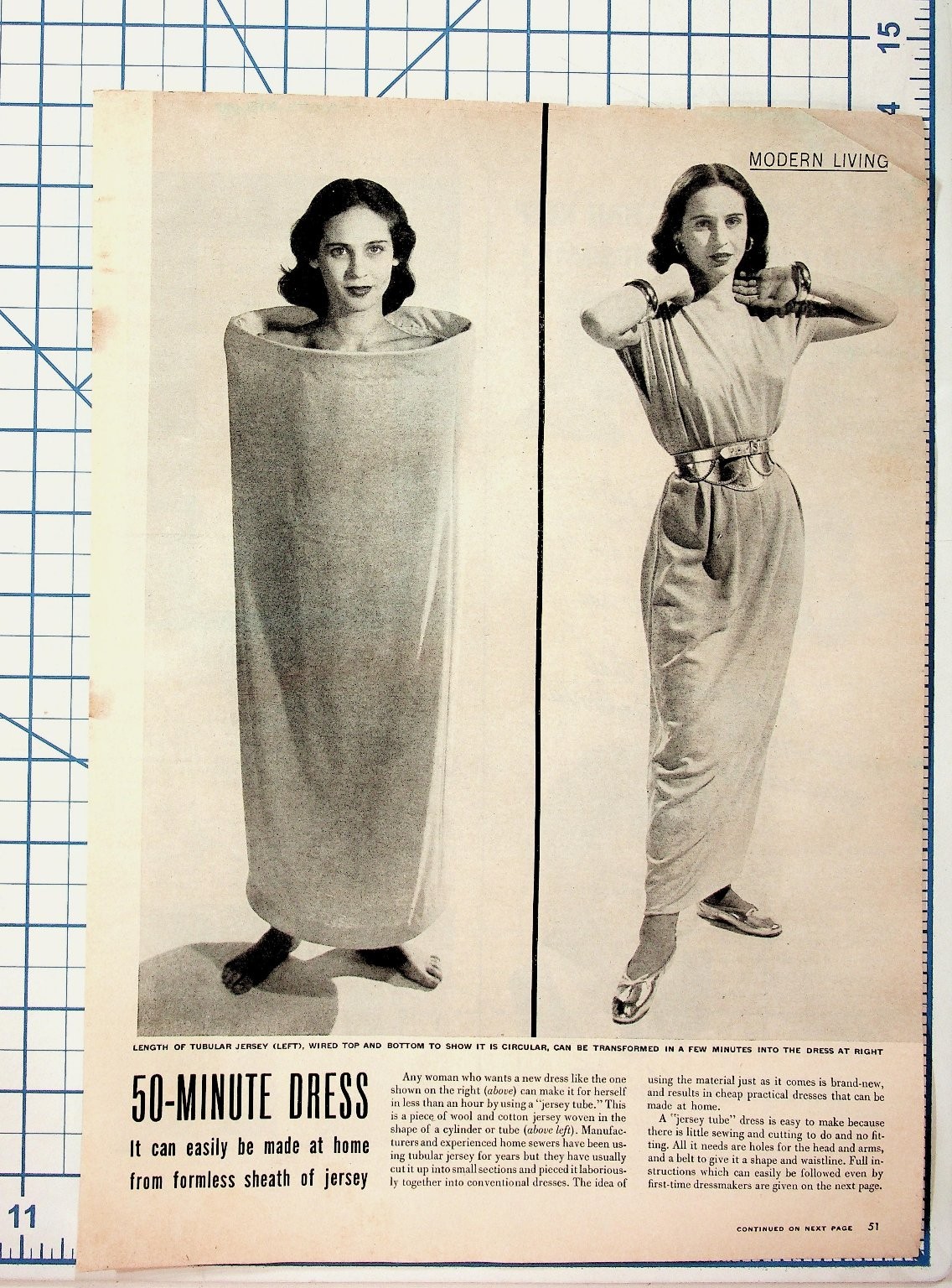 Vintage 1940s 50-Minute Dress DIY Fashion Article Kreml Hair Tonic Ad Ephemera Vintage 1940s 50-Minute Dress DIY Fashion Article Kreml Hair Tonic Ad Ephemera