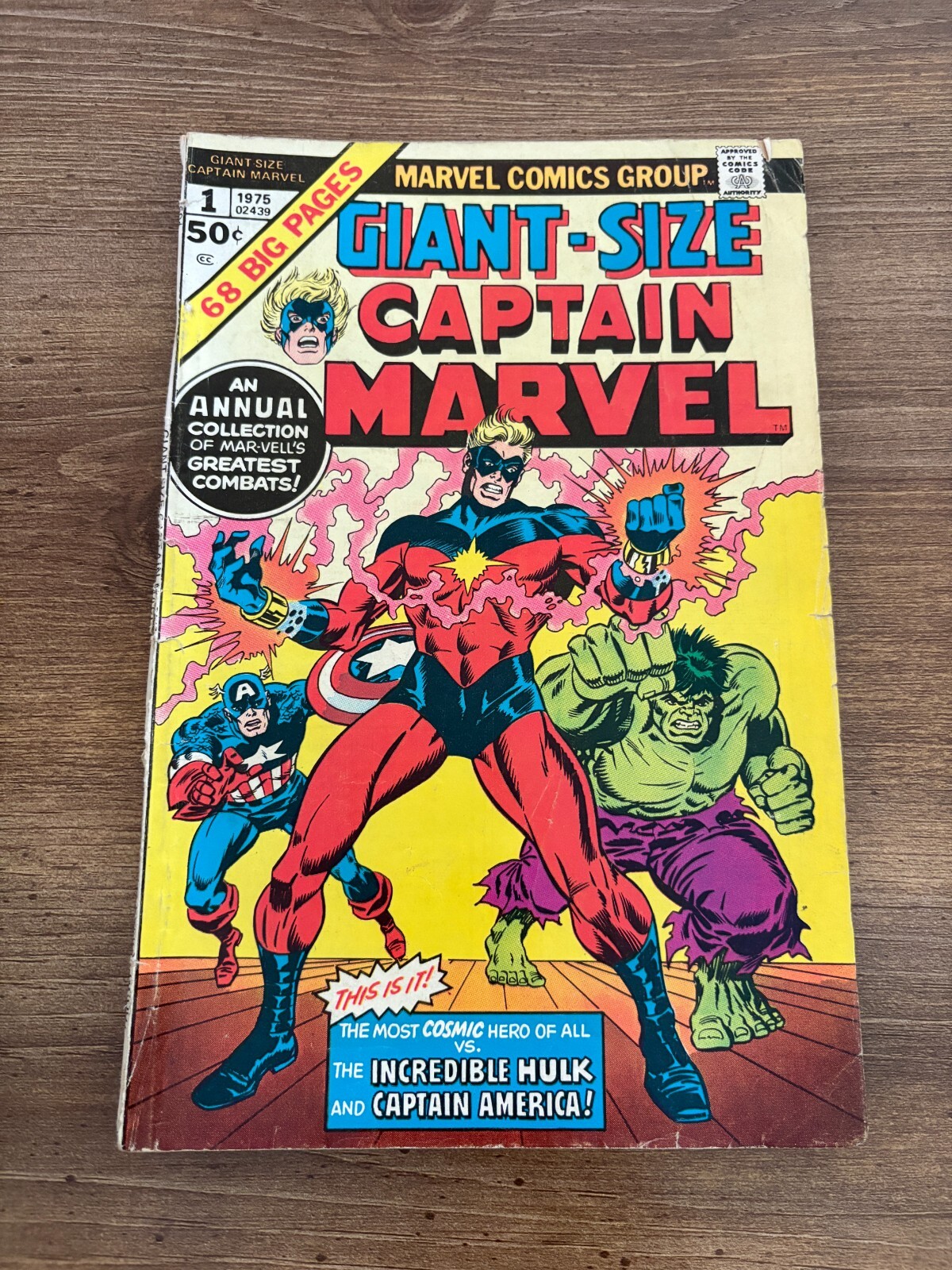 Giant-Size Captain Marvel # 1 VG/FN Comic Book Captain America Hulk 6 J311