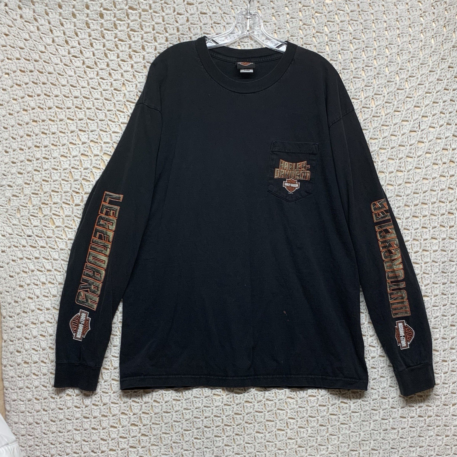 VTG Harley Davidson Shirt Mens Size XL Black USA Made Short Sleeve Wichita