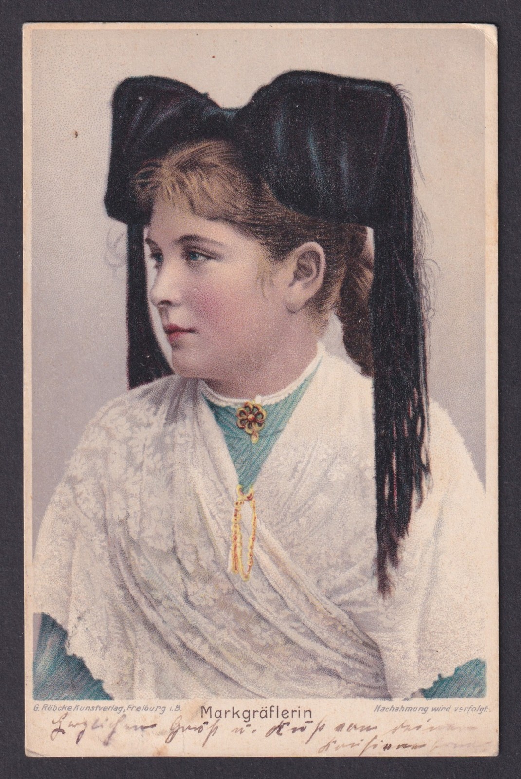 Vinatge postcard GERMANY Painting Noblewoman