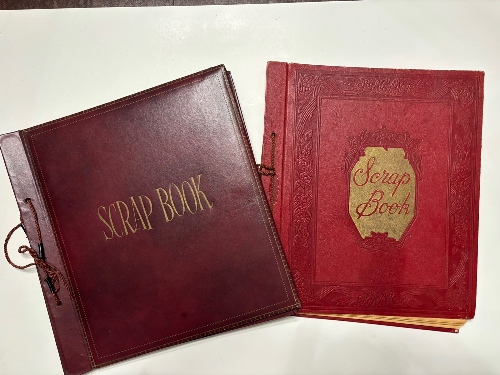 Vintage Lot of 2 Scrapbook Albums 1940s Empty Pages