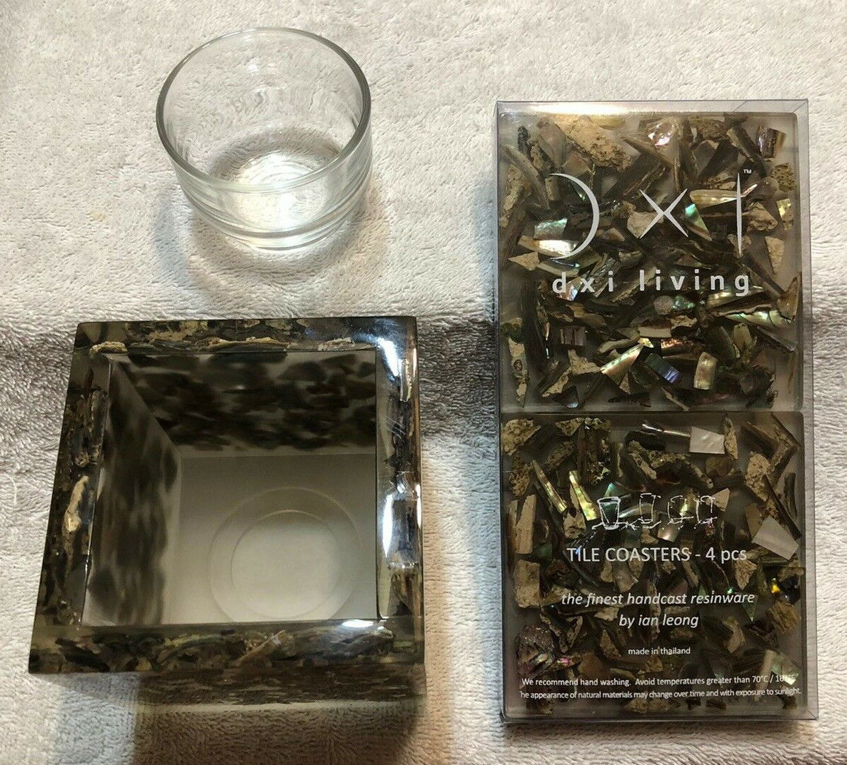 DXI Living- Candle Holder & 4 Coaster Set by Ian Leong DXI Living- Candle Holder & 4 Coaster Set by Ian Leong