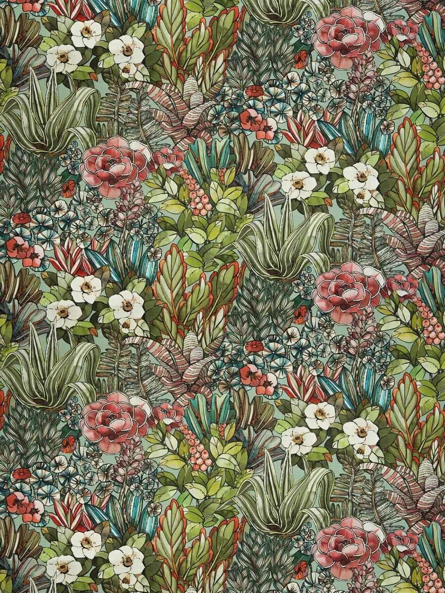 Stroheim Lush Botanical Floral Linen Print Fabric- Fantasy Garden Tahiti 3.15 yd Stroheim Lush Botanical Floral Linen Print Fabric- Fantasy Garden Tahiti 3.15 yd