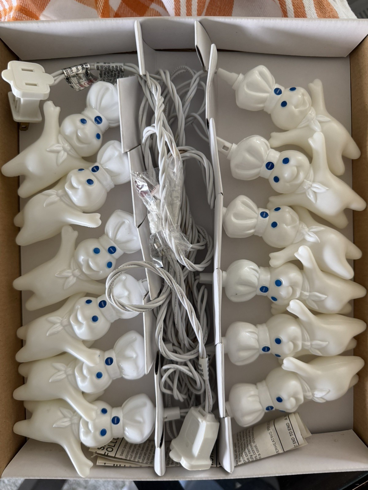Vintage Pillsbury Doughboy Poppin Fresh 12 Party Lights NIB