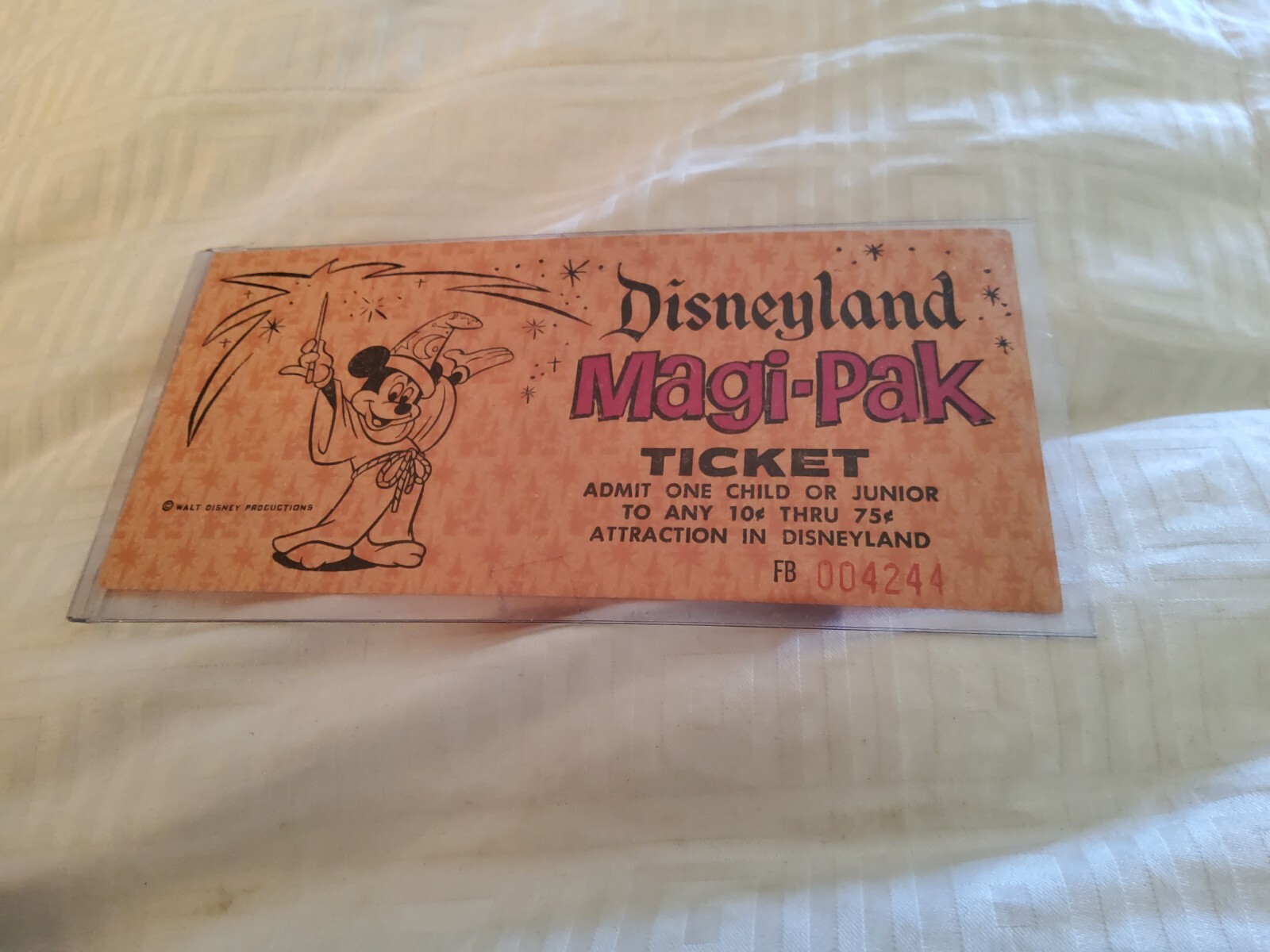 1970's vtg Disneyland Child Junior Magi-Pak ticket coupon original Walt Disney