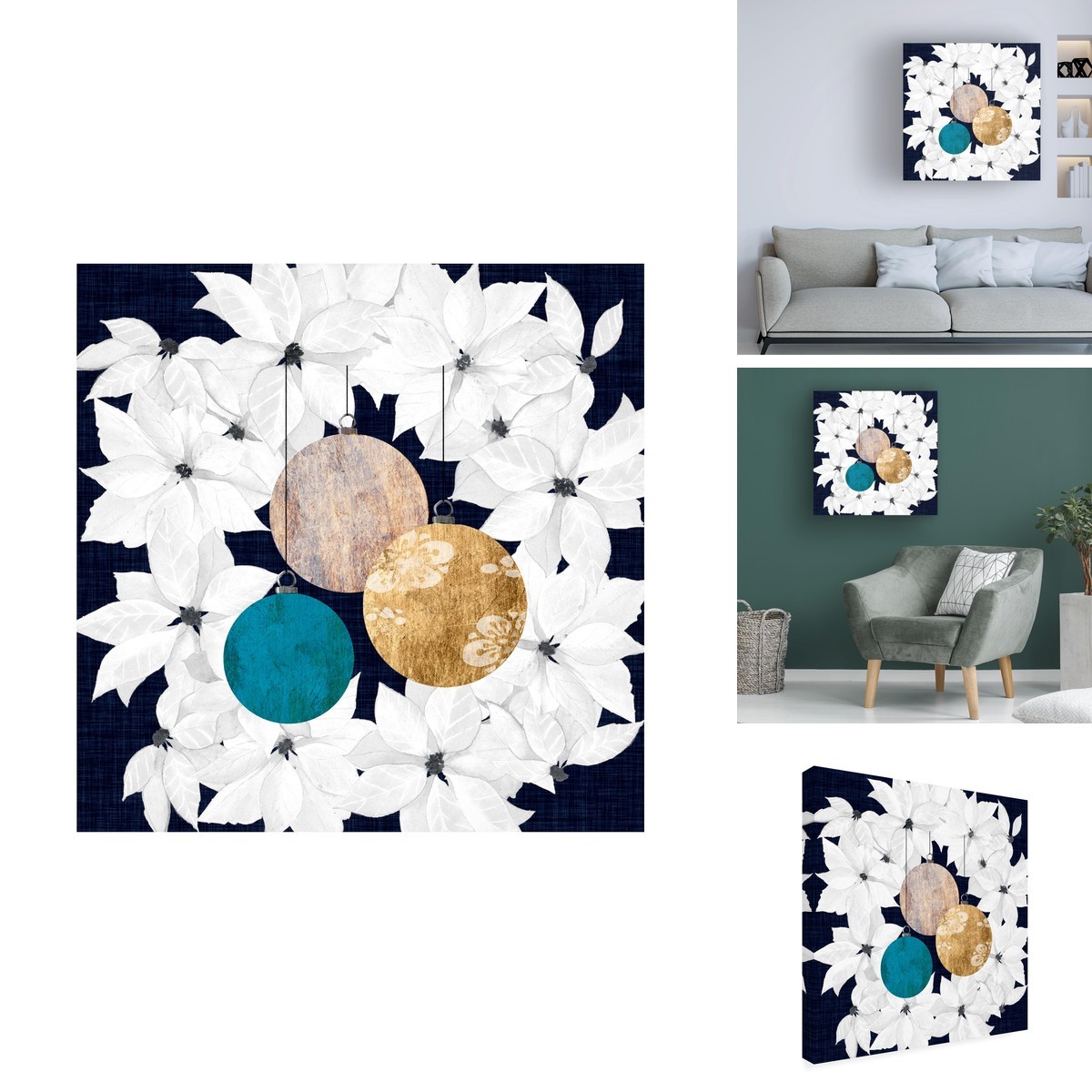 Trademark Fine Art Grace Popp Blue Sophisticated Christmas IV WAG37169-C2424GG Trademark Fine Art Grace Popp Blue Sophisticated Christmas IV WAG37169-C2424GG