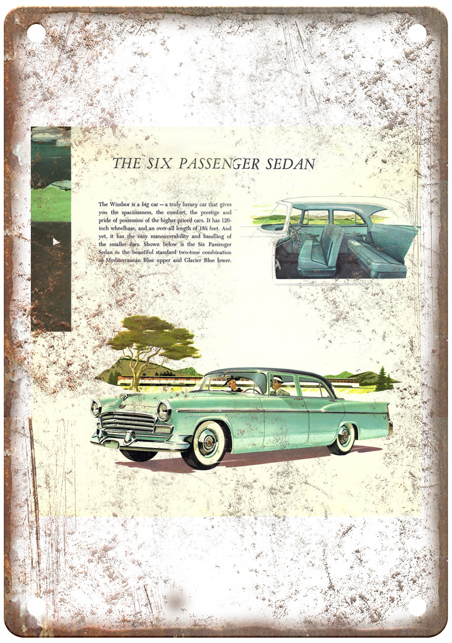 1956 Chrysler Windsor Vintage Auto Ad Retro Look Metal Sign AM4818 1956 Chrysler Windsor Vintage Auto Ad Retro Look Metal Sign AM4818