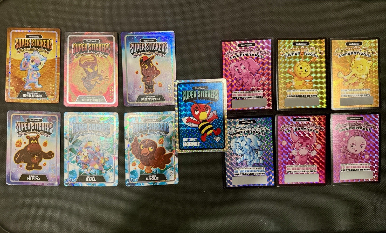 2026 VeeFriends Super Stickers Lot 13 /55 /299 Bullish Bull 01/55 Sweepstakes