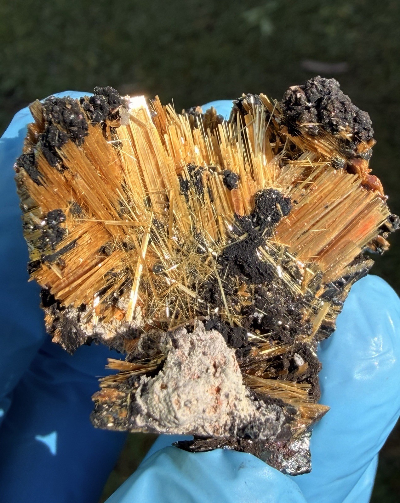 Natural Golden Rutile With Hematite Specimen From Brazil, 40gm, Top Quality Natural Golden Rutile With Hematite Specimen From Brazil, 40gm, Top Quality