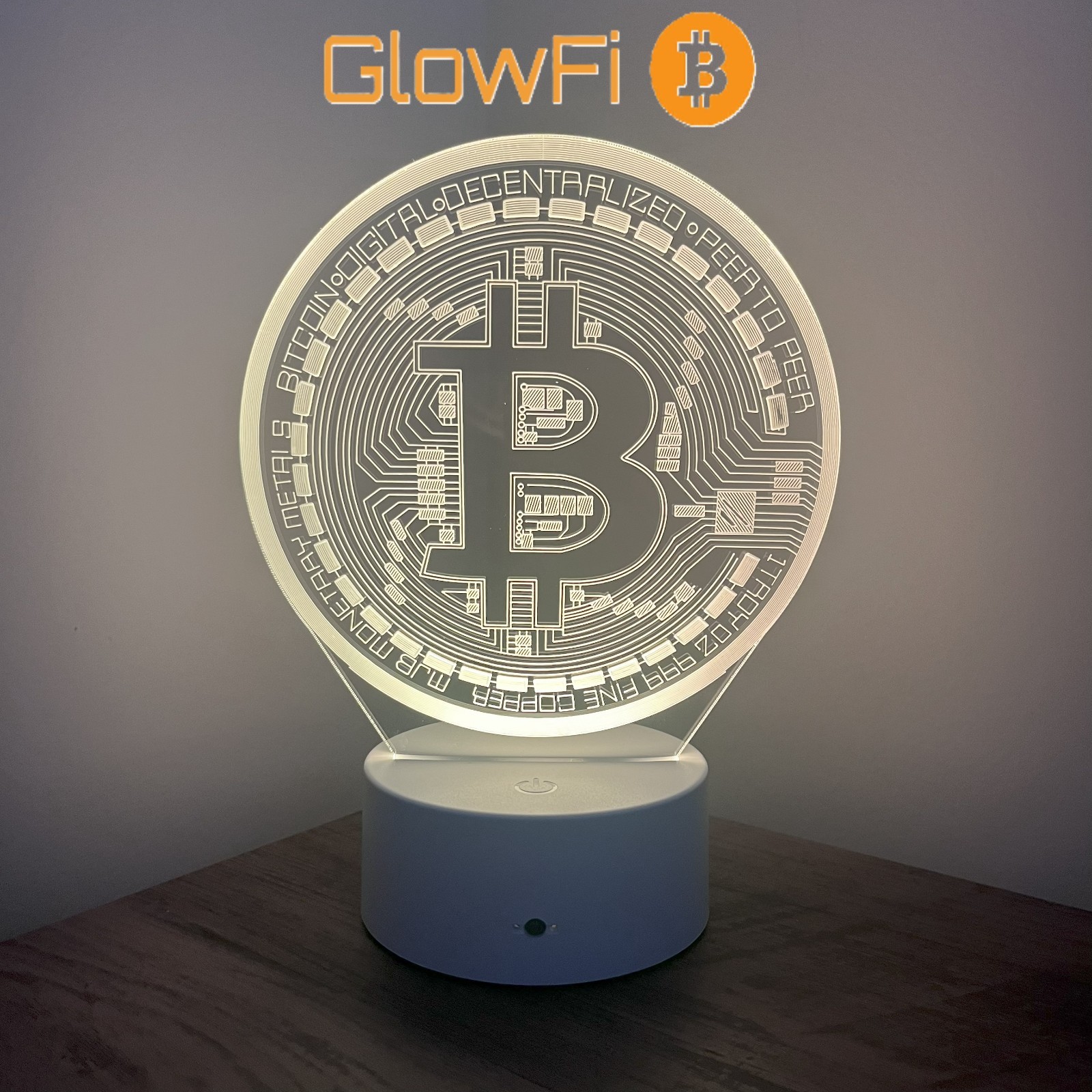 Bitcoin RGB LED Lamp – 3D Remote Touch Color Changing Table Light by GlowFi