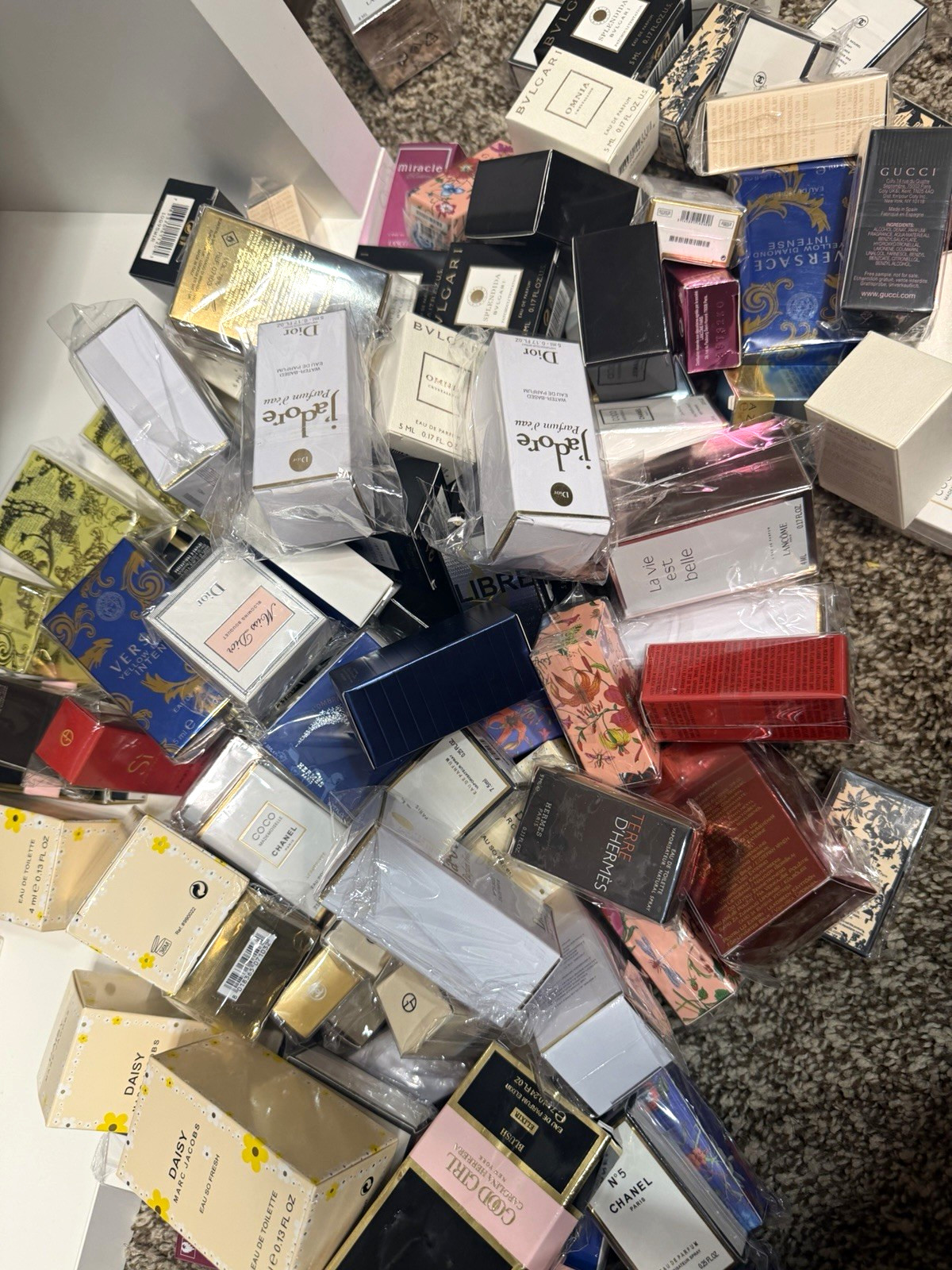 50 Mixed Brands Collectible Commercial Perfume Miniatures Mixed Boxed Lot