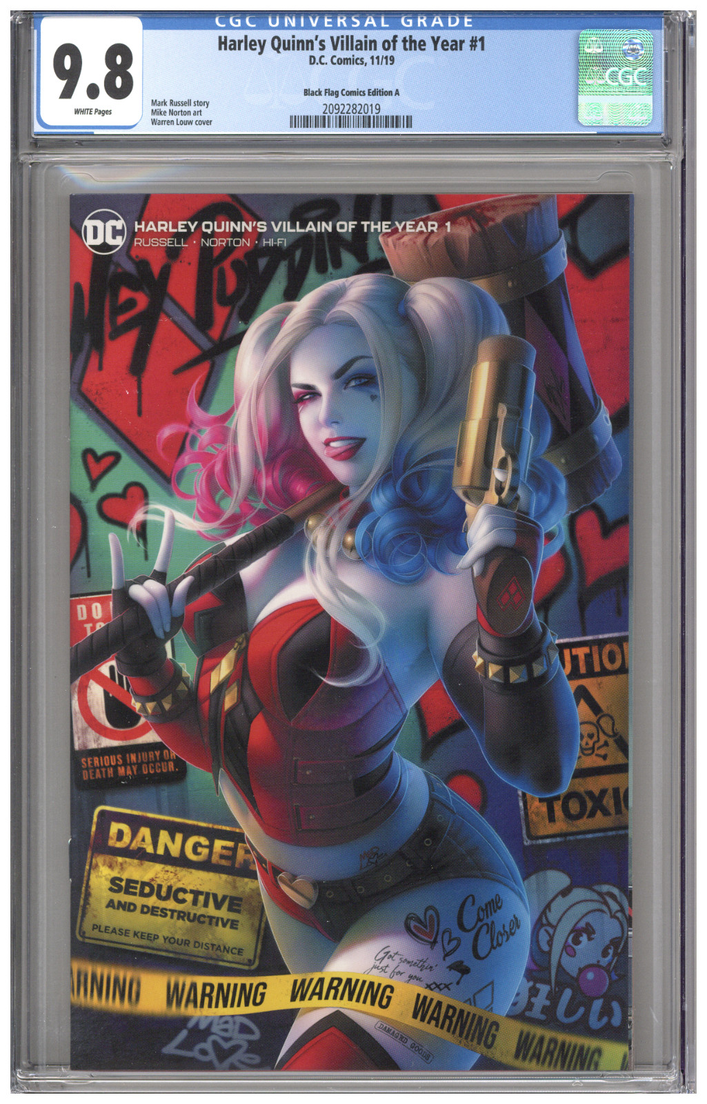 Harley Quinn's Villain of the Year #1 CGC 9.8 Warren Louw Black Flag Variant