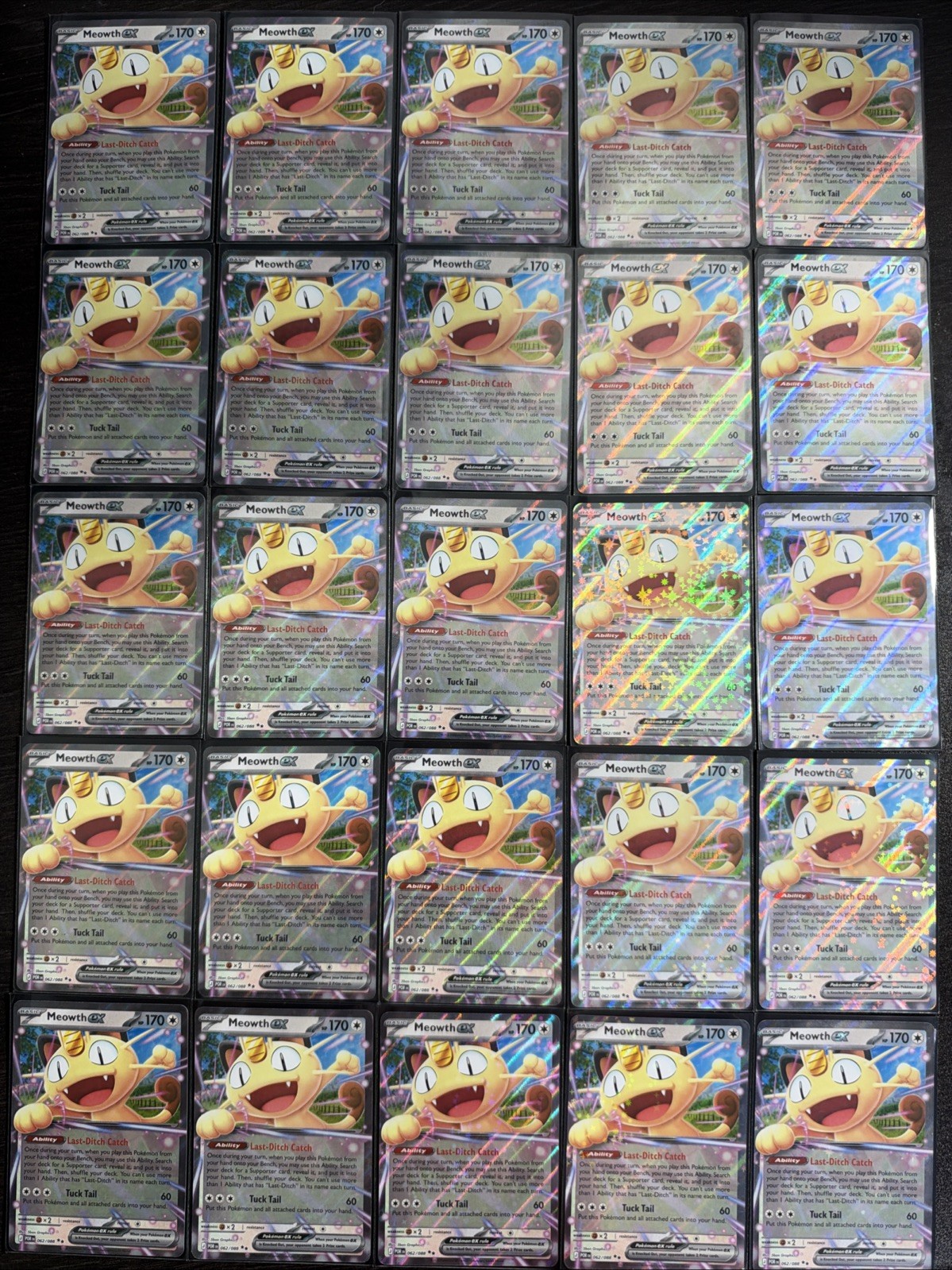 25x MEOWTH?? Meowth Ex #62 - Pokemon Perfect Order Lot - Playable Hits NM