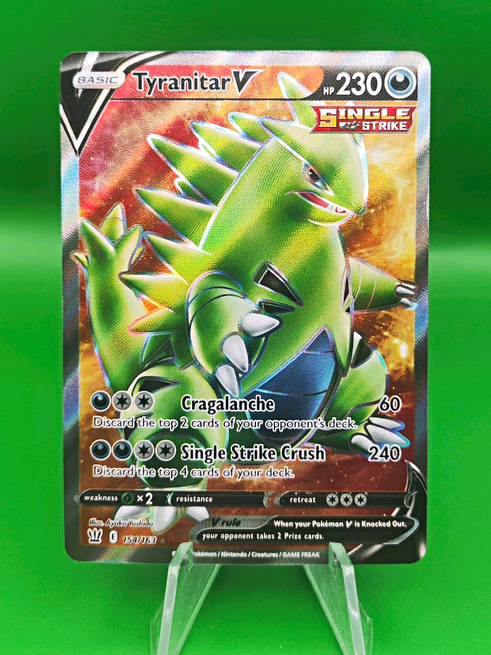Pokemon TCG Tyranitar V 154/163 Ultra Rare Holo Single Strike EN NM