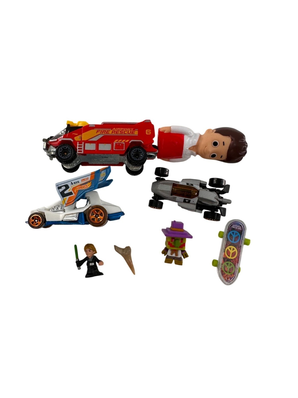 Mixed Toy Bundle Hot Wheels Funko Pop 9 Piece Shark Tooth Minecraft Skateboard c