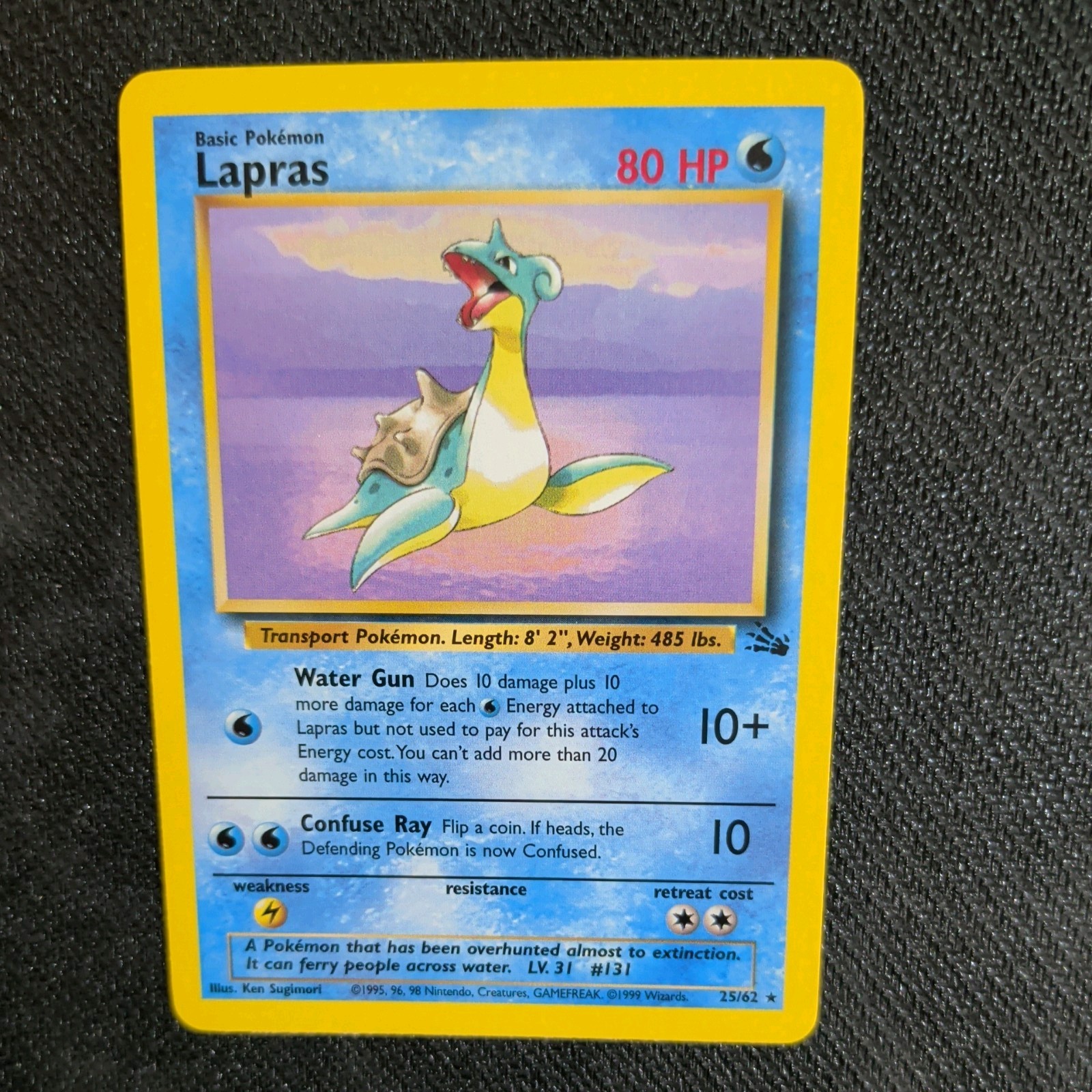 LAPRAS 25/62 POKEMON CARD (FOSSIL SET) LAPRAS 25/62 POKEMON CARD (FOSSIL SET)