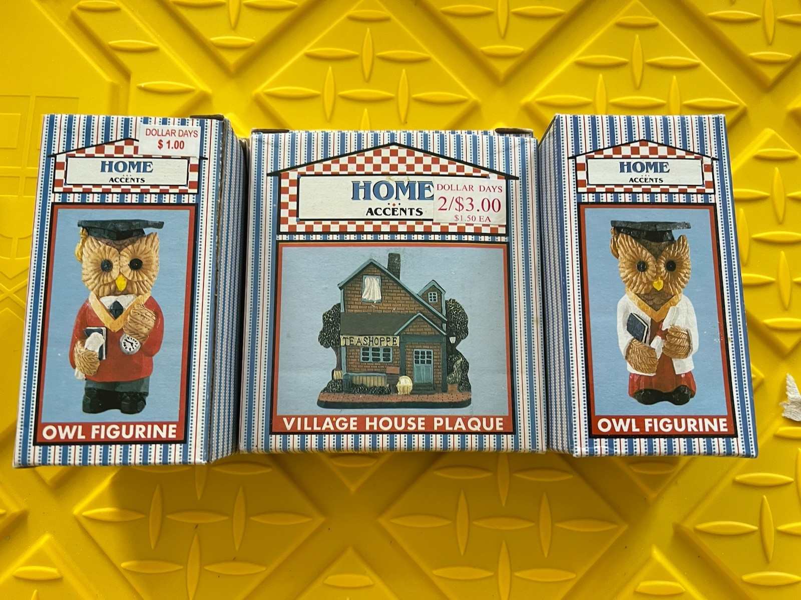 Little Nook Village Collection Owls Teashoppe Lot Of 3