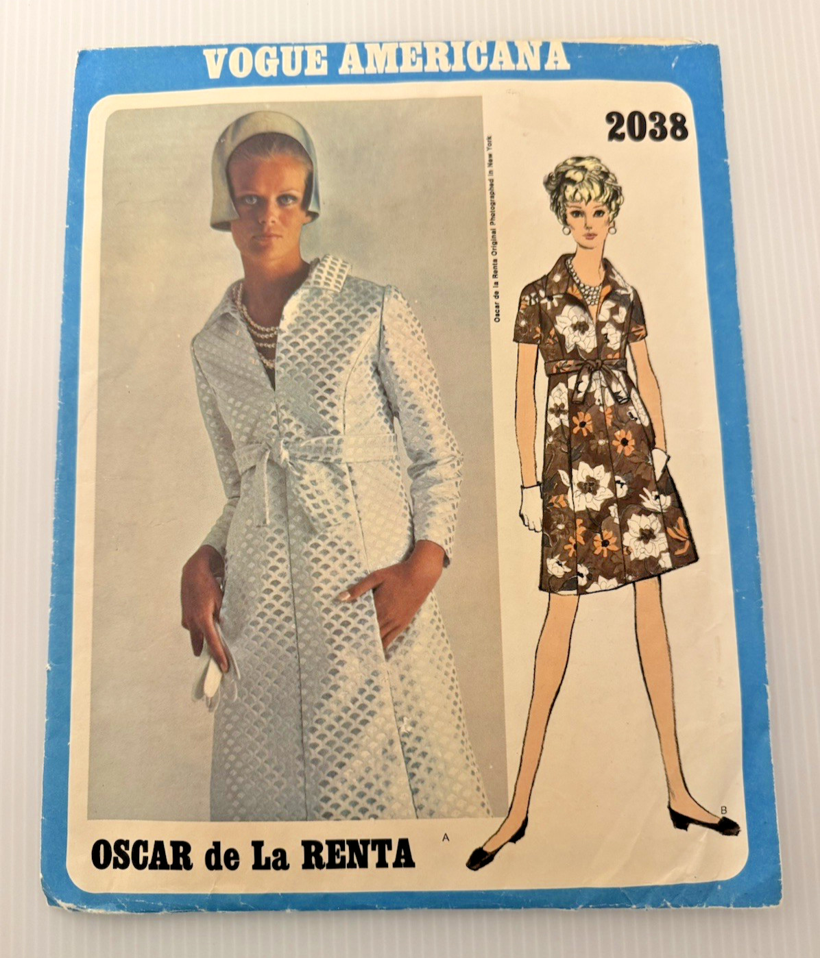 Vintage 60s Vogue Americana 2038 Oscar De La Renta Dress Pattern Cut Sz 12