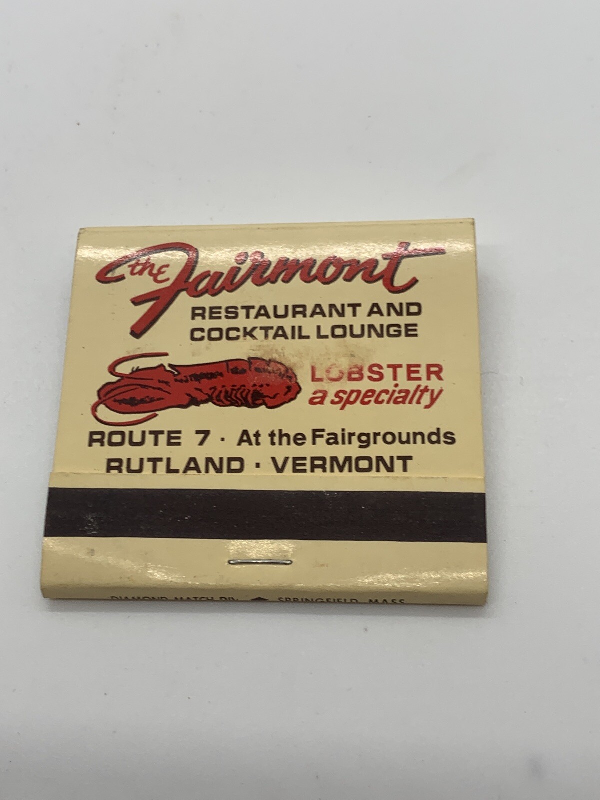 Vintage Fairmont Restaurant Rutland Vermont Matchbook Cover Unstruck Vintage Fairmont Restaurant Rutland Vermont Matchbook Cover Unstruck