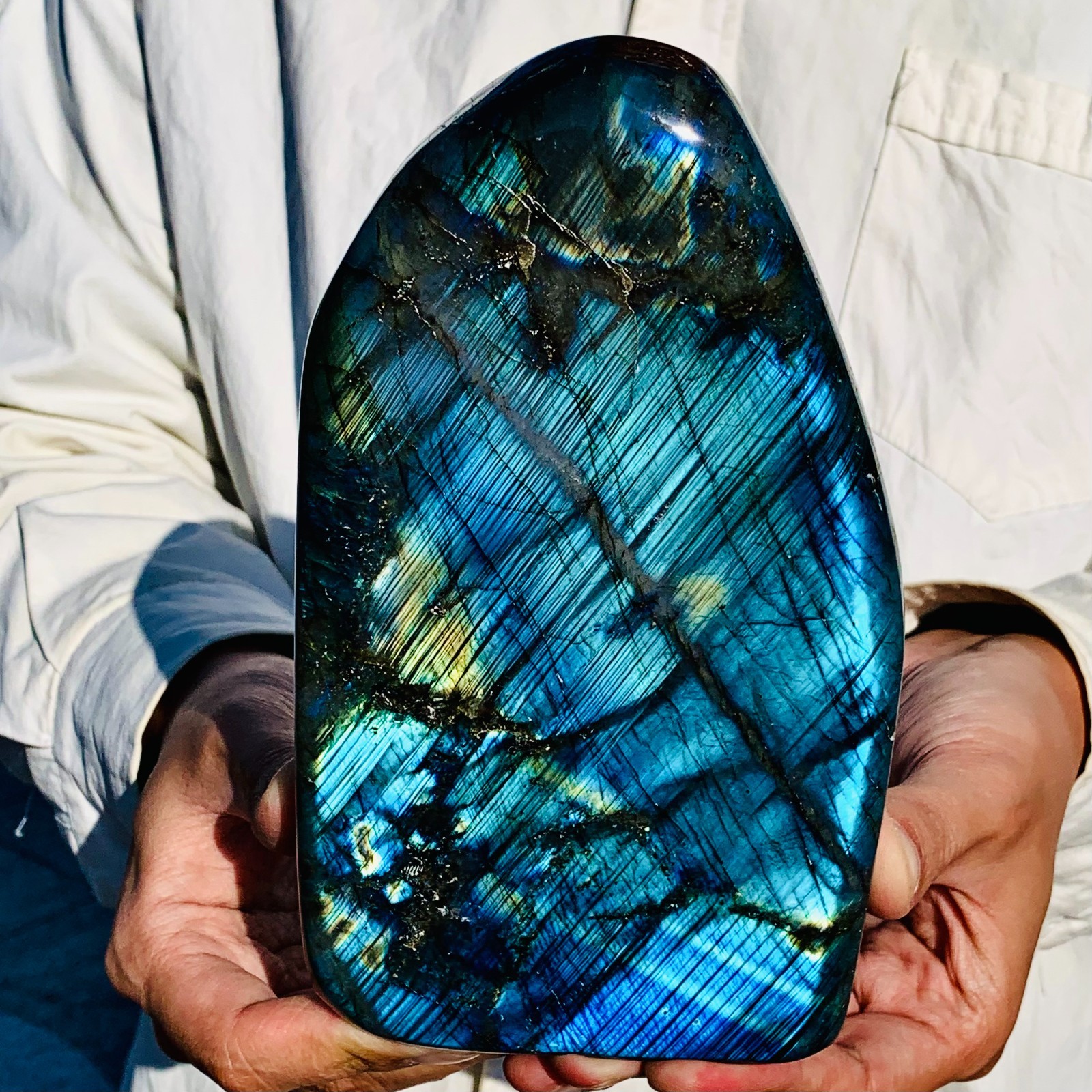 3.59LB Natural Labradorite Quartz Crystal Mineral Specimen Healing 3.59LB Natural Labradorite Quartz Crystal Mineral Specimen Healing