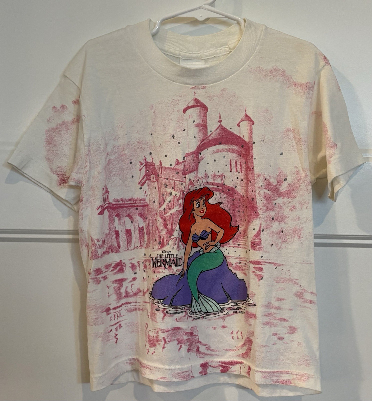 Vintage The Little Mermaid Tie-Dye Shirt Castle Pink Ariel Disney 90s Size 7/8 Vintage The Little Mermaid Tie-Dye Shirt Castle Pink Ariel Disney 90s Size 7/8
