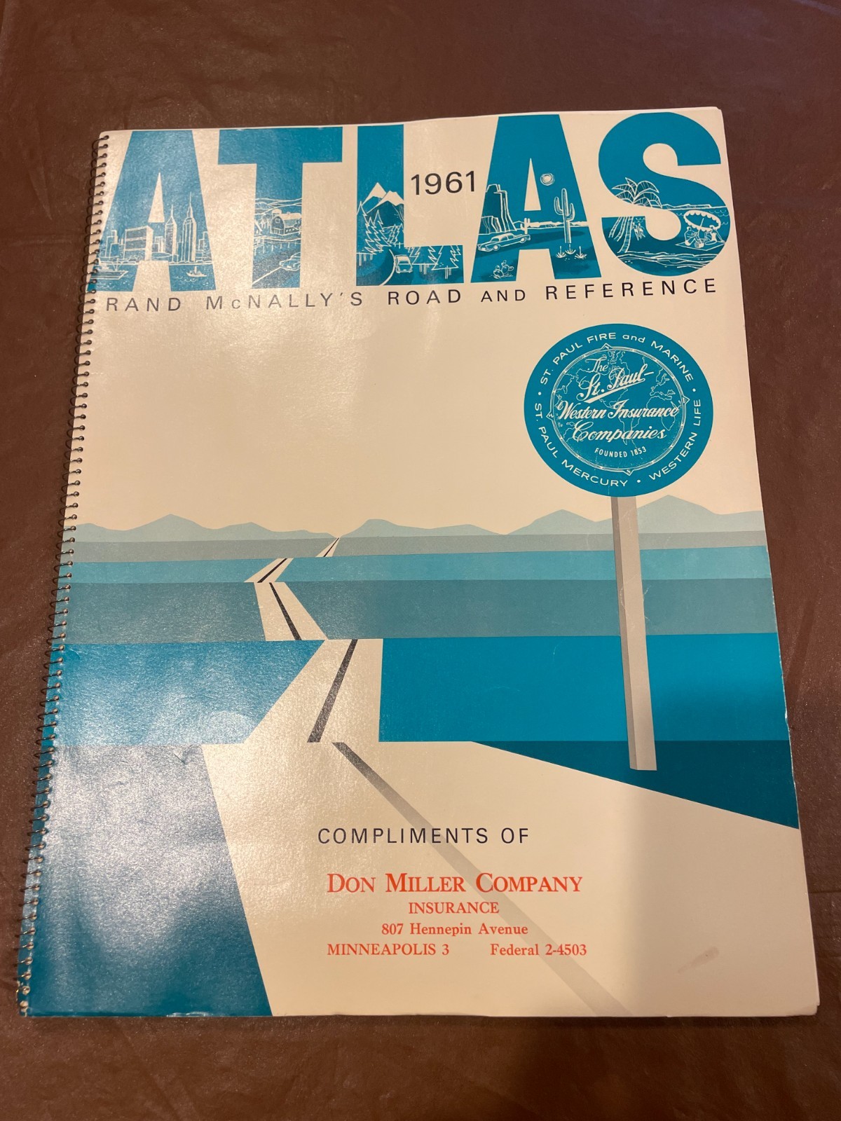 Road Atlas and Travel Guide ~ 1961 ~ Rand McNally ~ USA ~ Canada ~ Mexico
