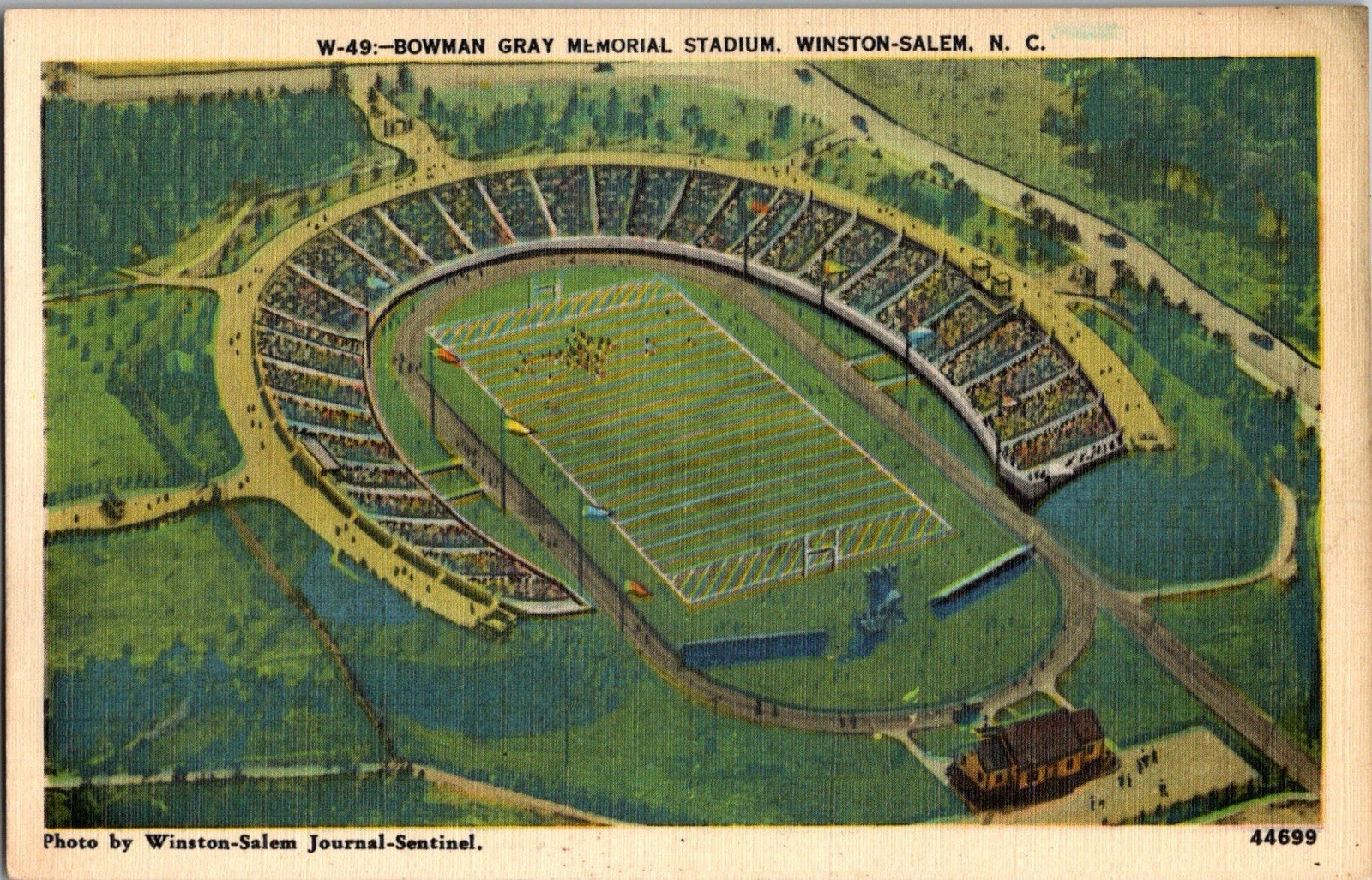 Postcard Bowman Gray Memorial Stadium, Winston-Salem, NC North Carolina KT1 Postcard Bowman Gray Memorial Stadium, Winston-Salem, NC North Carolina KT1