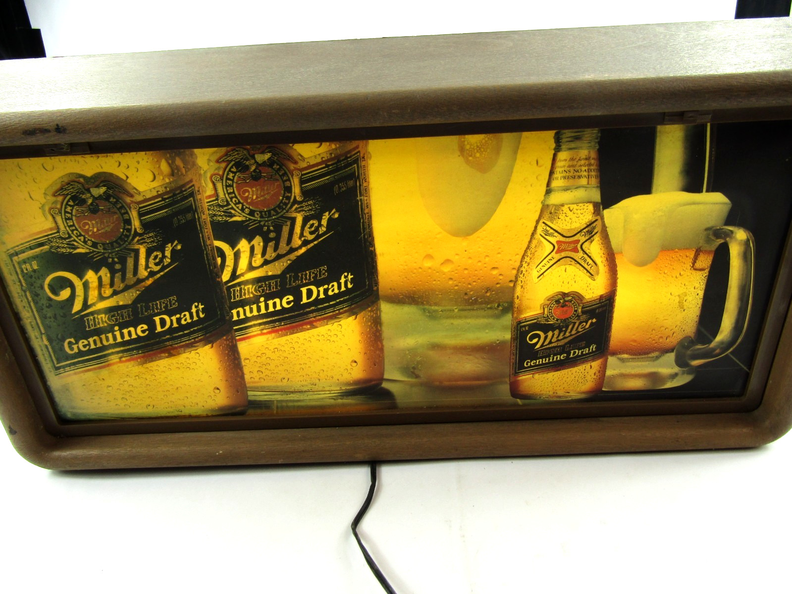 VTG Miller High Life Genuine Draft Large Rectangle Sign 1984 Lighted Working VTG Miller High Life Genuine Draft Large Rectangle Sign 1984 Lighted Working