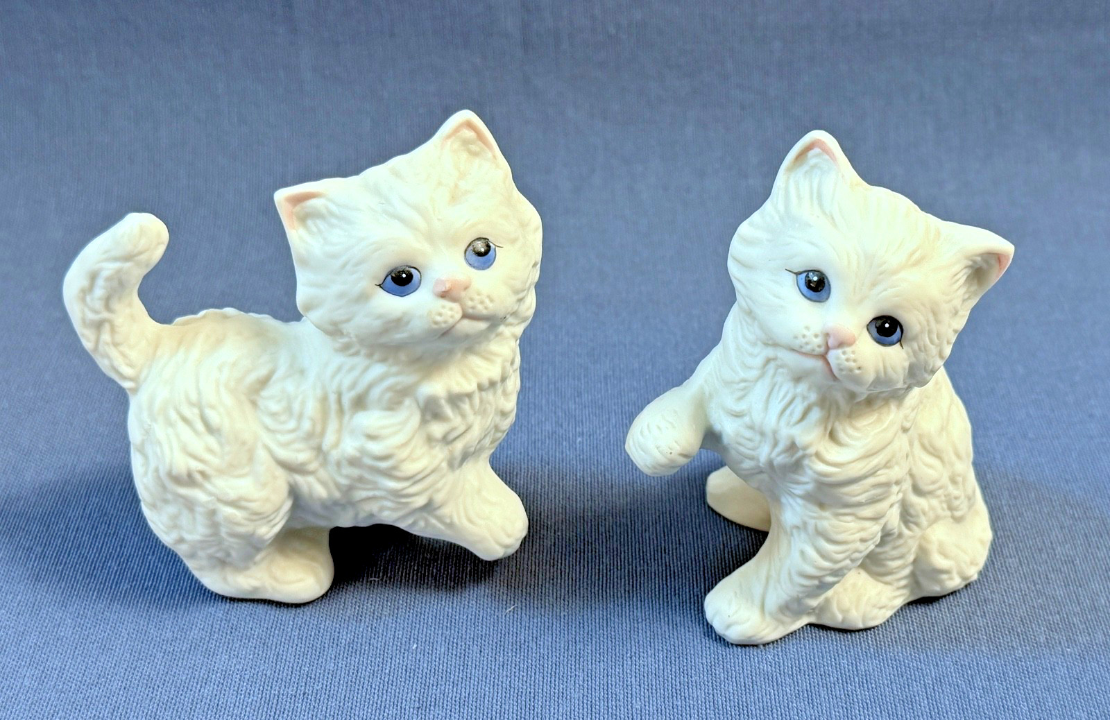 2 Vintage Homco Kittens ~ Cat White Porcelain Ceramic 2 Vintage Homco Kittens ~ Cat White Porcelain Ceramic