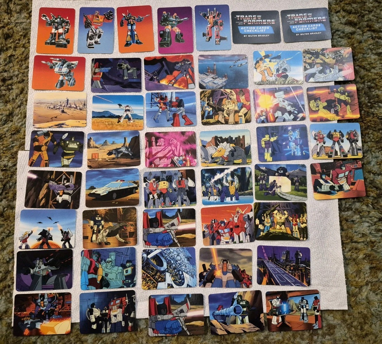1985 Hasbro Transformers Series 1 HUGE LOT of 46 Trading Cards, Hound, Blaster