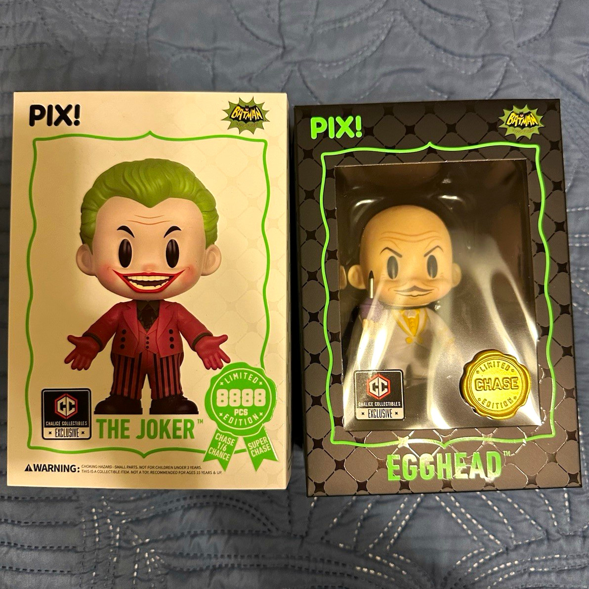 Thrilljoy PIX Joker & Egghead Figurines Batman Classic TV Series Chase LE