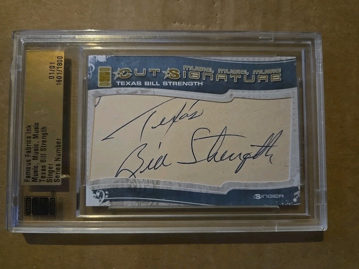 2012 Famous Fabrics Ink Music TEXAS BILL STRENGTH Singer Cut Signature Auto 1/1 2012 Famous Fabrics Ink Music TEXAS BILL STRENGTH Singer Cut Signature Auto 1/1