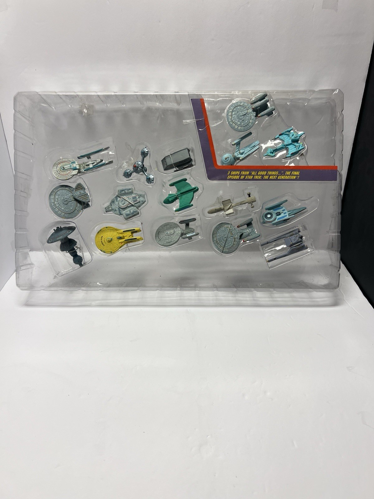 VTG 1993 Galoob Star Trek Micro Machines Fleet 16 Ship complete Set Tray No Box