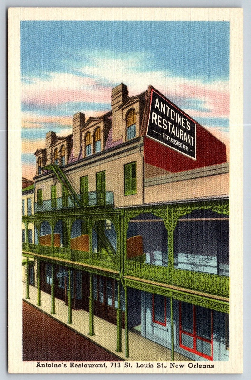 New Orleans Louisiana Antoines Restaurant LA Vintage Postcard New Orleans Louisiana Antoines Restaurant LA Vintage Postcard