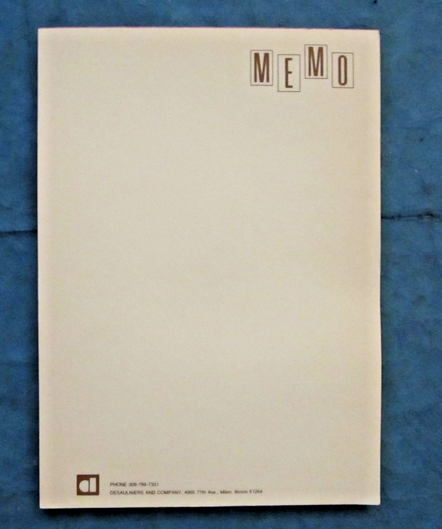Vintage 1960's Memo note pad