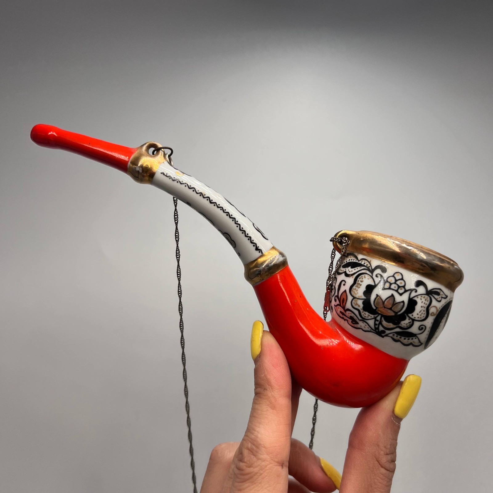 1982 Vintage USSR Porcelain Smoking Pipe Ukrainian Collectible Tobacco Pipe Sumy
