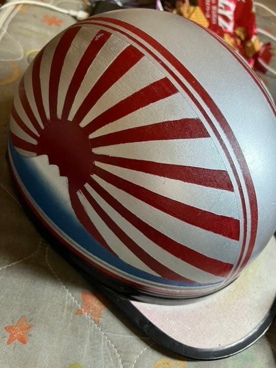 Japanese Bosozoku Custom Paint Helmet Mt Fuji Rising Sun Half Helmet JDM