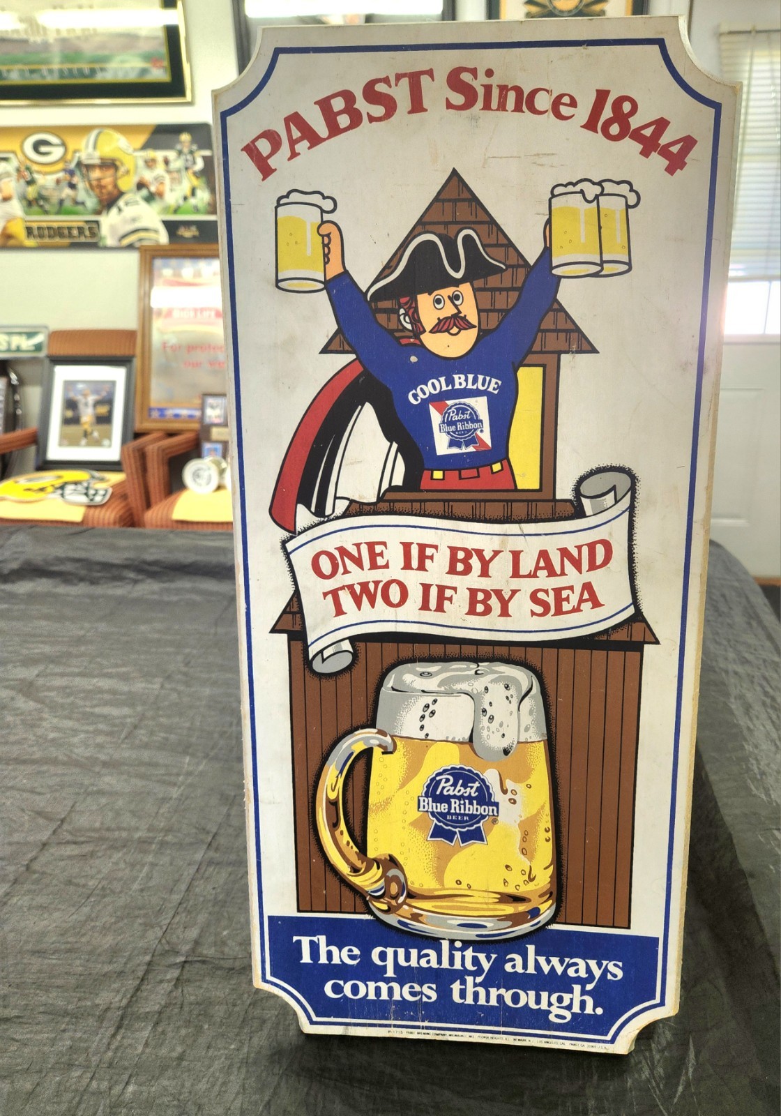Vintage Pabst Blue Ribbon Wooden Sign Vintage Pabst Blue Ribbon Wooden Sign