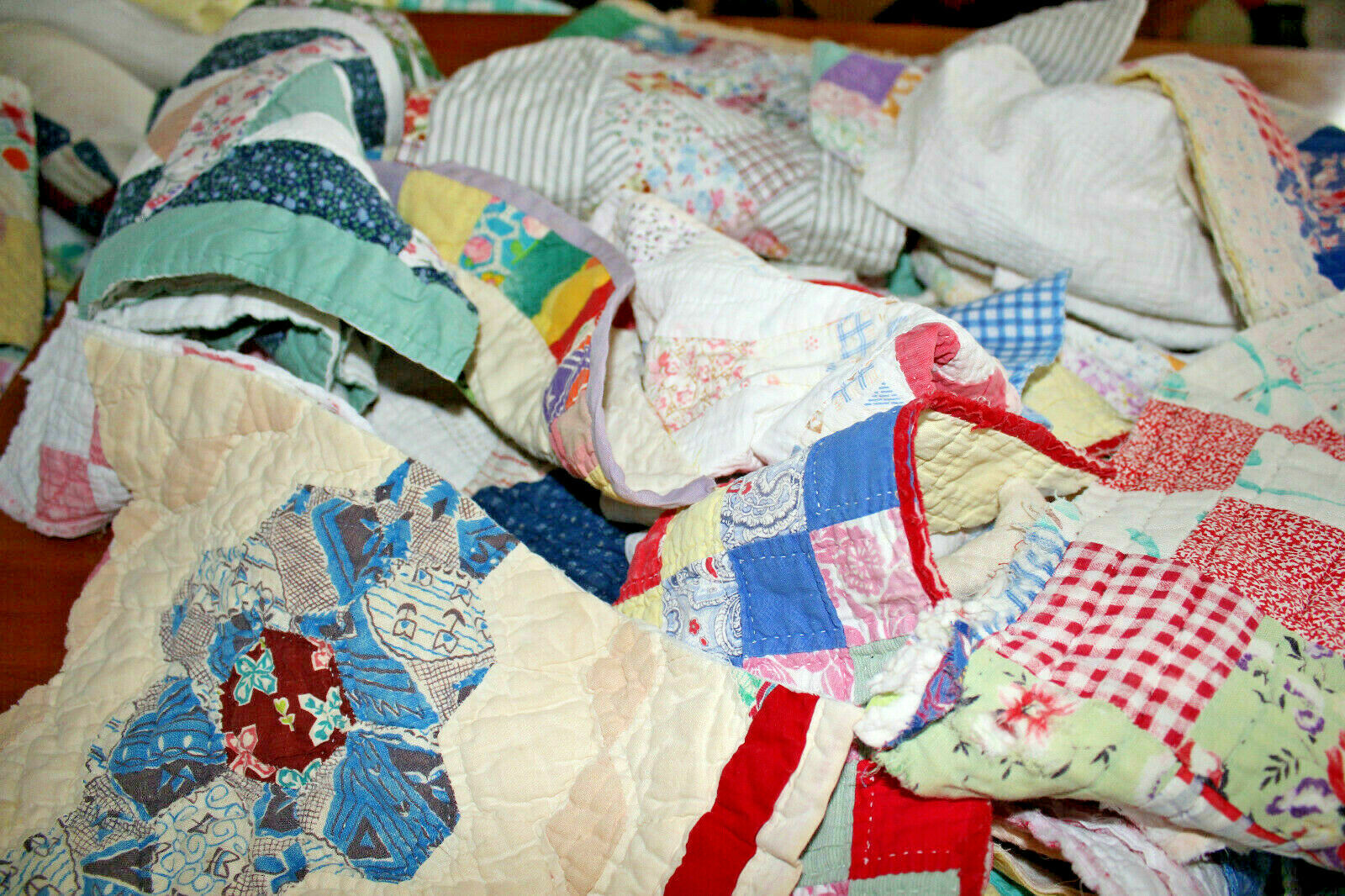 Vintage Cutter Quilt Pieces Junk Journal Slow Stitch Grab Bag One Half Pound
