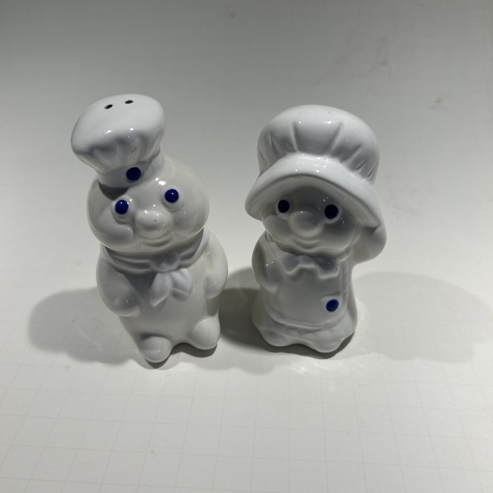Vintage Pillsbury Doughboy Salt and Pepper Shakers Ceramic Porcelain NOS