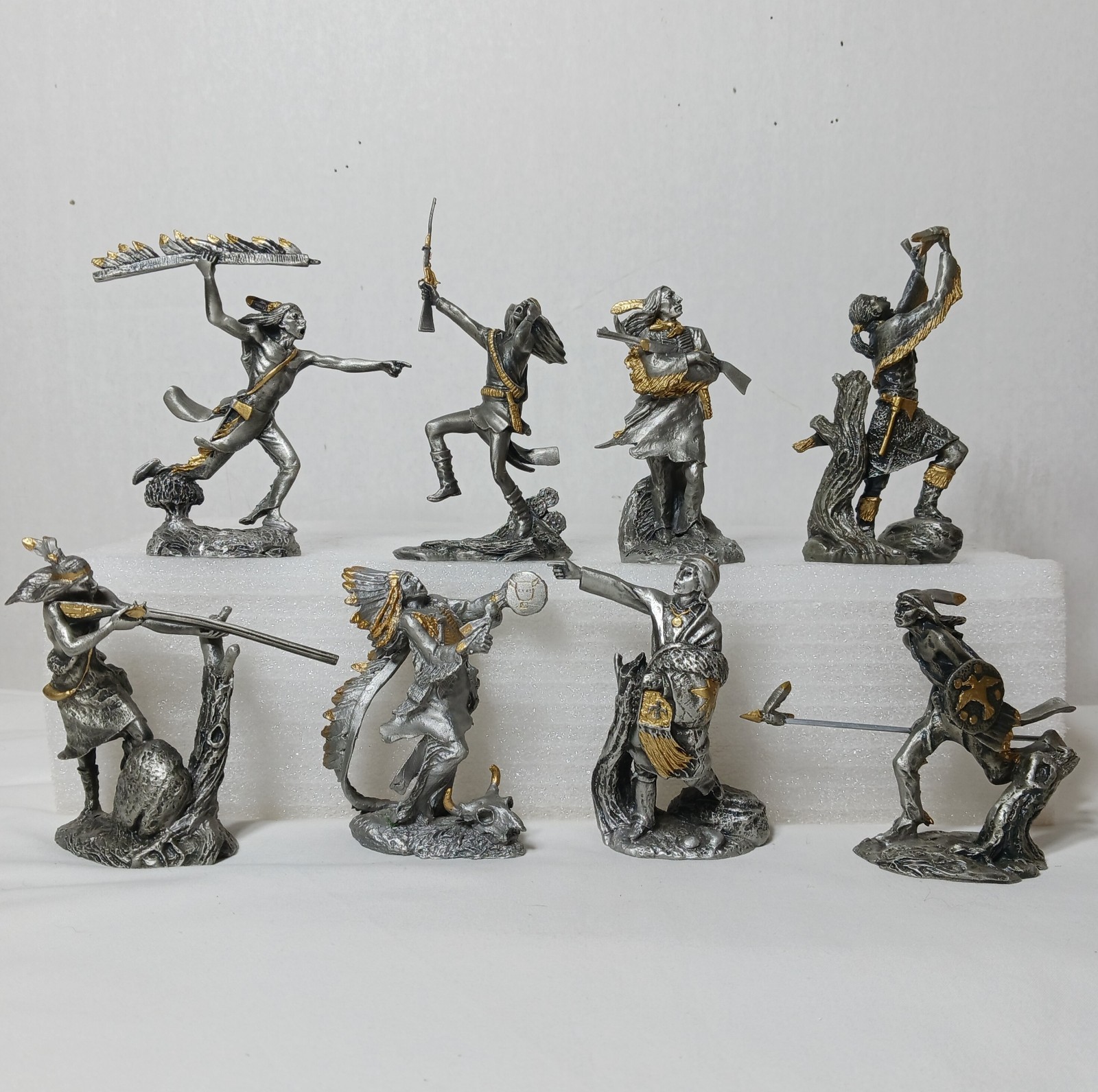 8 LEGENDS Of The AMERICAN INDIAN Pewter Figurine Franklin Mint 1992 Jim Ponter