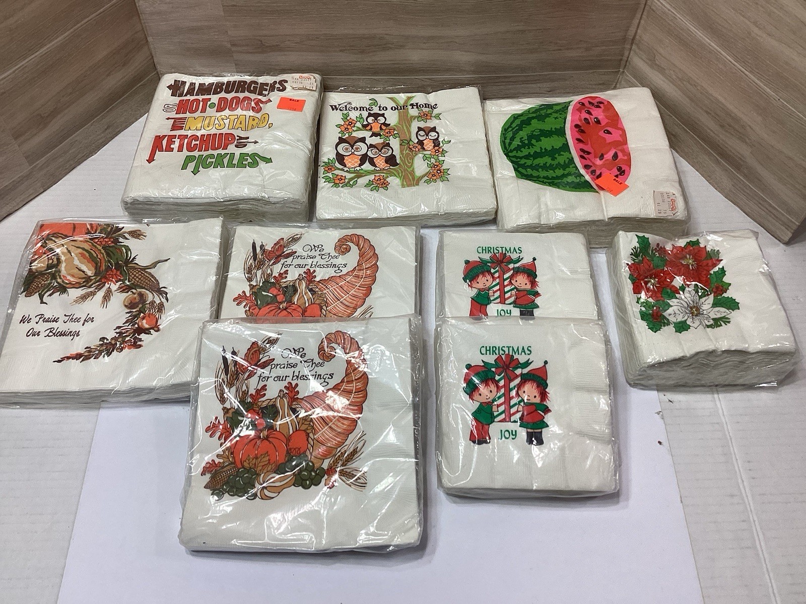 Big lot of vintage Holiday And Occasion Napkins NOS 9 Packages Big lot of vintage Holiday And Occasion Napkins NOS 9 Packages